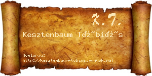 Kesztenbaum Tóbiás névjegykártya